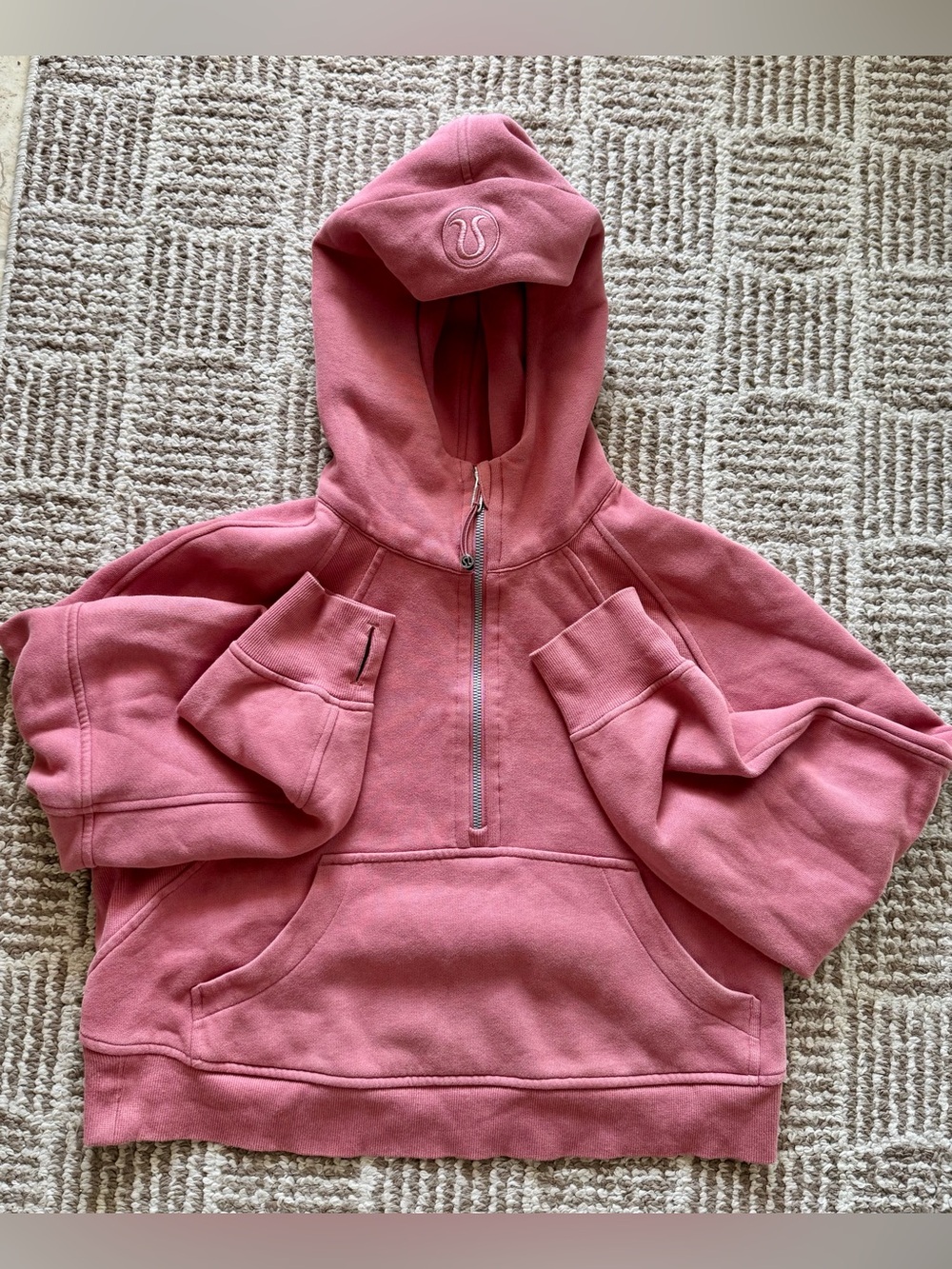Lululemon Scuba Oversized Half Zip Womens Hoodie XS/S Brier Rose Kangaroo Pocket